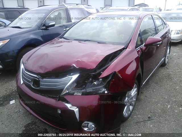 JTHBB1BA6A2027349 - 2010 LEXUS HS 250H RED photo 6