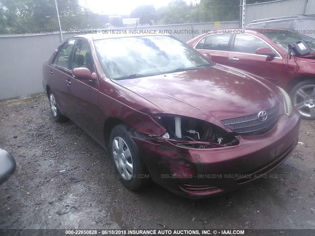 4T1BE32K92U637468 - 2002 TOYOTA CAMRY LE/XLE/SE RED photo 1