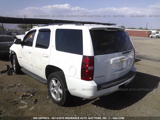 1GNFK23039R230837 - 2009 CHEVROLET TAHOE K1500 LT WHITE photo 3