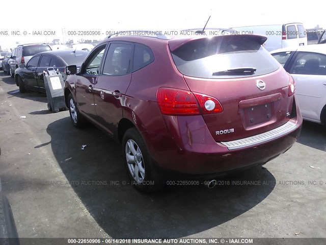 JN8AS58T08W013225 - 2008 NISSAN ROGUE S/SL RED photo 3