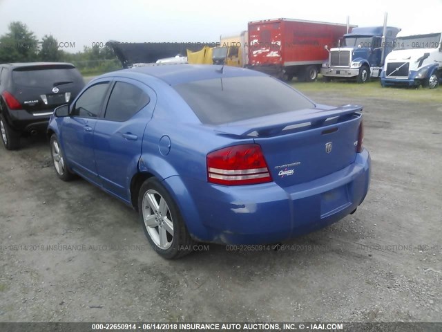 1B3LC76M18N603949 - 2008 DODGE AVENGER R/T BLUE photo 3