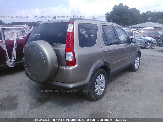 JHLRD78926C029016 - 2006 HONDA CR-V SE/EX BROWN photo 4