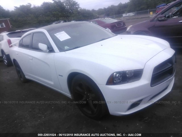 2C3CDXCT0EH180586 - 2014 DODGE CHARGER R/T WHITE photo 1