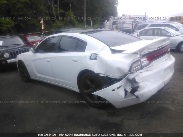 2C3CDXCT0EH180586 - 2014 DODGE CHARGER R/T WHITE photo 3