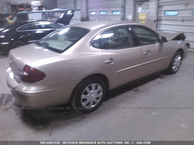 2G4WC532651257456 - 2005 BUICK LACROSSE CX GOLD photo 4