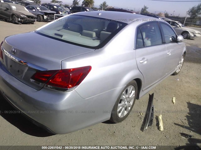 4T1BK3DB5BU381545 - 2011 TOYOTA AVALON LIMITED SILVER photo 4