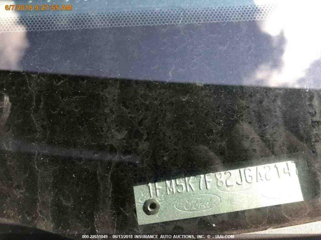 1FM5K7F82JGA21474 - 2018 FORD EXPLORER LIMITED 黑色 照片 12