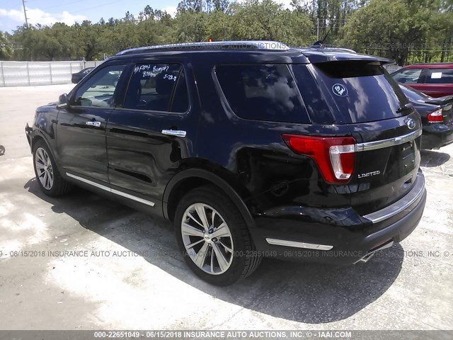 1FM5K7F82JGA21474 - 2018 FORD EXPLORER LIMITED 黑色 照片 3