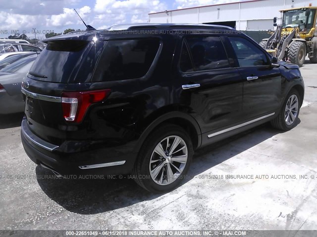 1FM5K7F82JGA21474 - 2018 FORD EXPLORER LIMITED BLACK photo 4