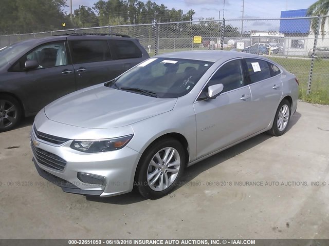 1G1ZE5ST9HF155077 - 2017 CHEVROLET MALIBU LT SILVER photo 2