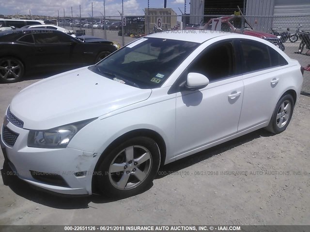 1G1PE5S99B7274163 - 2011 CHEVROLET CRUZE LT WHITE photo 2