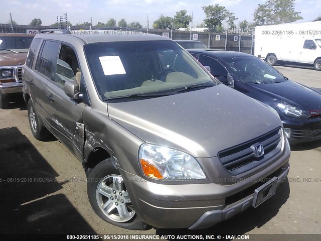 2HKYF18434H608747 - 2004 HONDA PILOT EX BEIGE photo 1