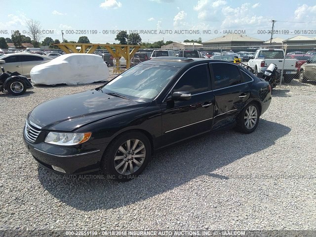 KMHFC46F99A371472 - 2009 HYUNDAI AZERA SE/LIMITED BLACK photo 2