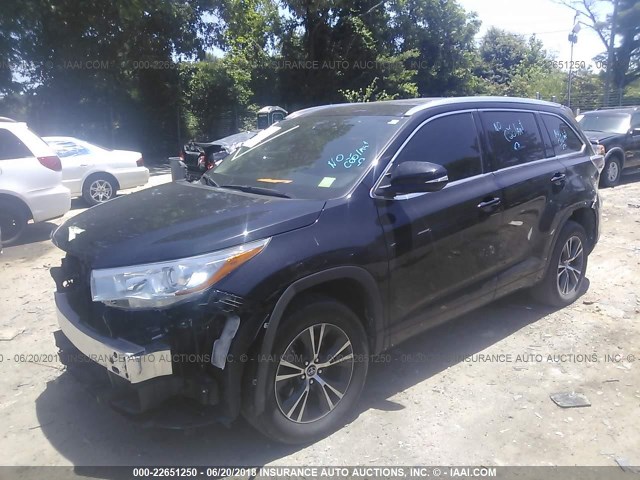 5TDKKRFH5GS181088 - 2016 TOYOTA HIGHLANDER XLE Qara foto 2