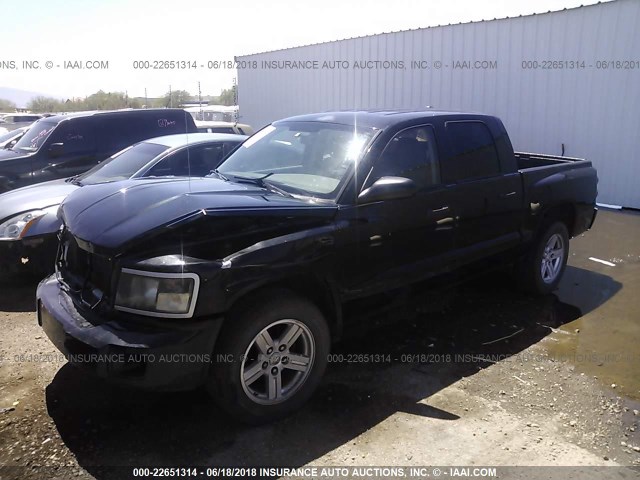 1D7HE38K78S599478 - 2008 DODGE DAKOTA SXT BLACK photo 2