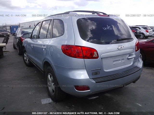 5NMSG13DX7H006780 - 2007 HYUNDAI SANTA FE GLS BLUE photo 3