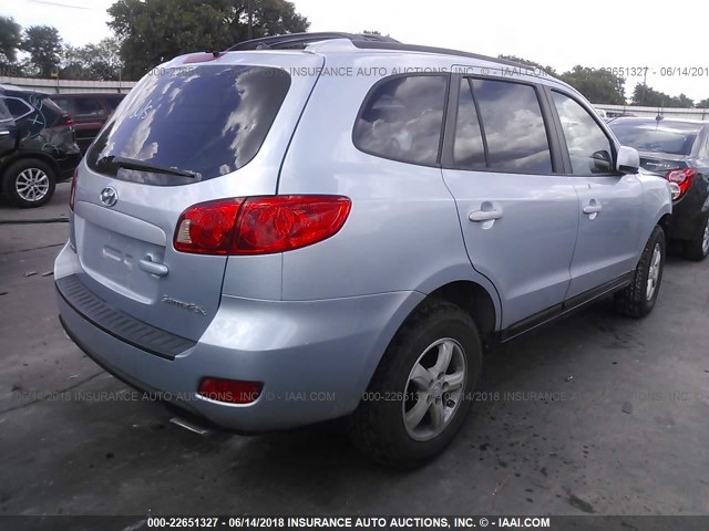 5NMSG13DX7H006780 - 2007 HYUNDAI SANTA FE GLS BLUE photo 4