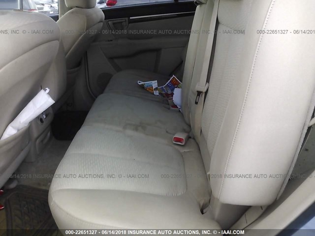 5NMSG13DX7H006780 - 2007 HYUNDAI SANTA FE GLS BLUE photo 8