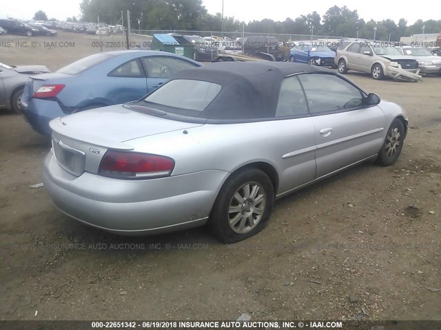 1C3EL75R14N409490 - 2004 CHRYSLER SEBRING GTC SILVER photo 4