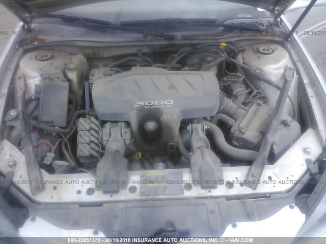 2G2WP522551251629 - 2005 PONTIAC GRAND PRIX SILVER photo 10