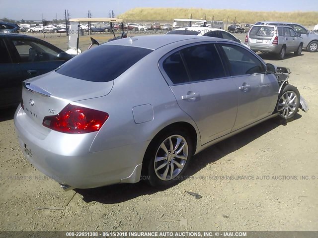 JNKBV61E48M219652 - 2008 INFINITI G35 SILVER photo 4