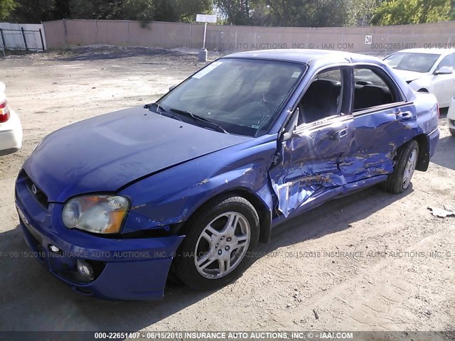 JF1GD67564H511586 - 2004 SUBARU IMPREZA RS BLUE photo 2