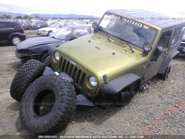 1J8FA54117L113402 - 2007 JEEP WRANGLER SAHARA GREEN photo 2