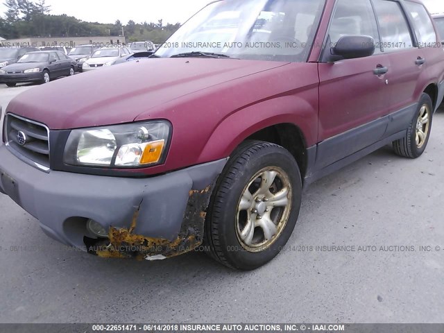 JF1SG63633H766369 - 2003 SUBARU FORESTER 2.5X RED photo 6