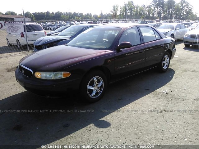 2G4WS52J911312536 - 2001 BUICK CENTURY CUSTOM BURGUNDY photo 2