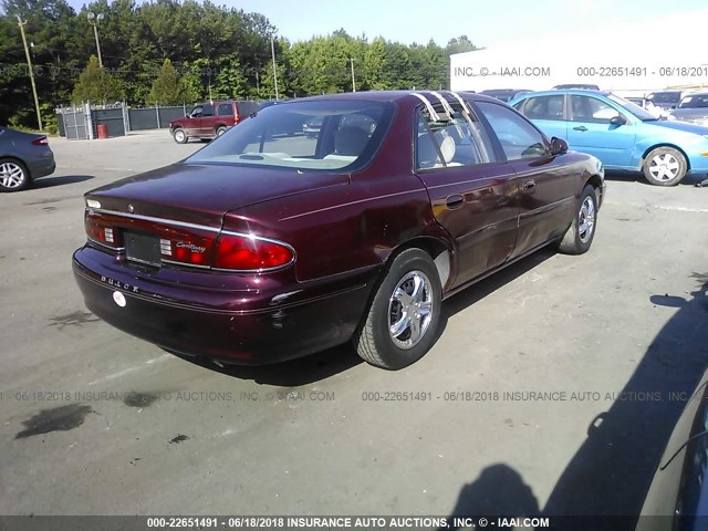 2G4WS52J911312536 - 2001 BUICK CENTURY CUSTOM BURGUNDY photo 4