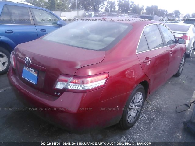 4T4BF3EK9AR040124 - 2010 TOYOTA CAMRY SE/LE/XLE 红色 照片 4