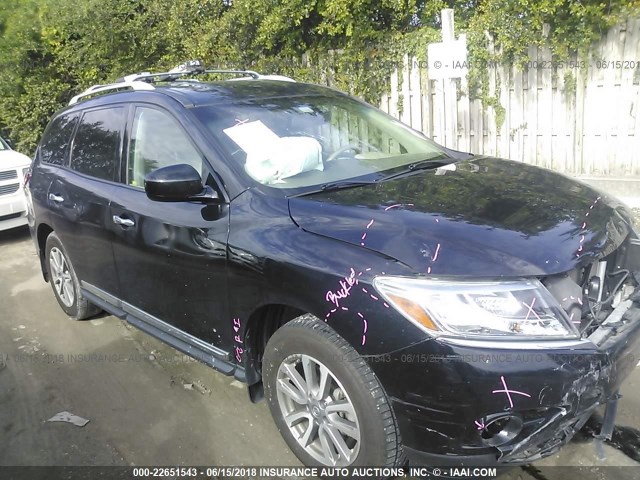 5N1AR2MM9DC601636 - 2013 NISSAN PATHFINDER S/SV/SL/PLATINUM BLACK photo 1