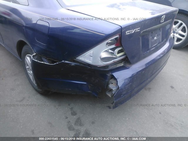 1HGEM22423L024259 - 2003 HONDA CIVIC DX BLUE photo 6