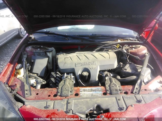 2G2WP552881106696 - 2008 PONTIAC GRAND PRIX RED photo 10