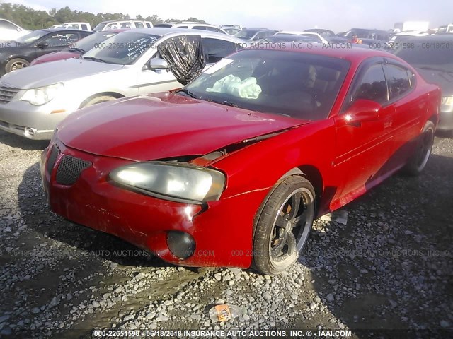 2G2WP552881106696 - 2008 PONTIAC GRAND PRIX RED photo 2