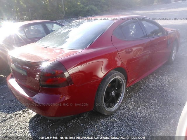 2G2WP552881106696 - 2008 PONTIAC GRAND PRIX RED photo 4