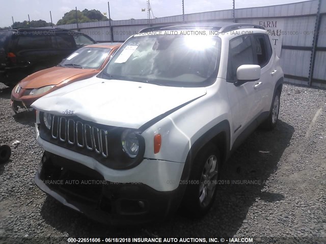 ZACCJABT3GPC55043 - 2016 JEEP RENEGADE LATITUDE WHITE photo 2