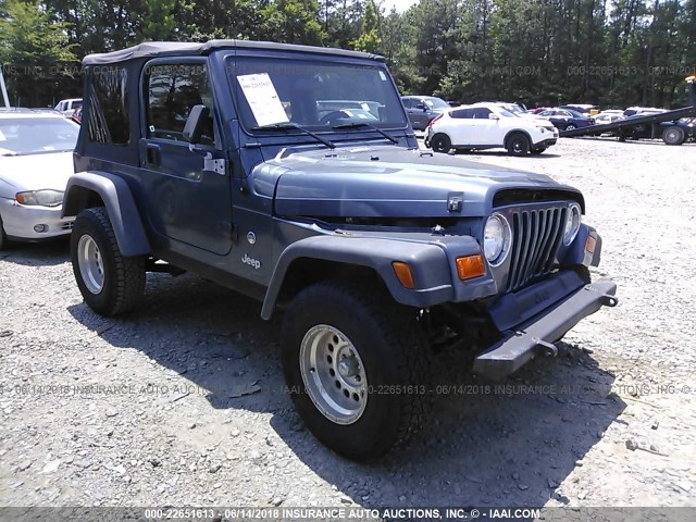 1J4FA49S01P353151 - 2001 JEEP WRANGLER / TJ SPORT BLUE photo 1