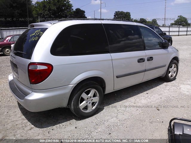 1D4GP24RX5B423133 - 2005 DODGE GRAND CARAVAN SE SILVER photo 4