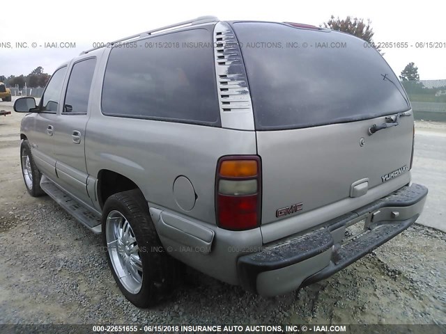 3GKFK16Z82G197230 - 2002 GMC YUKON XL K1500 GRAY photo 3