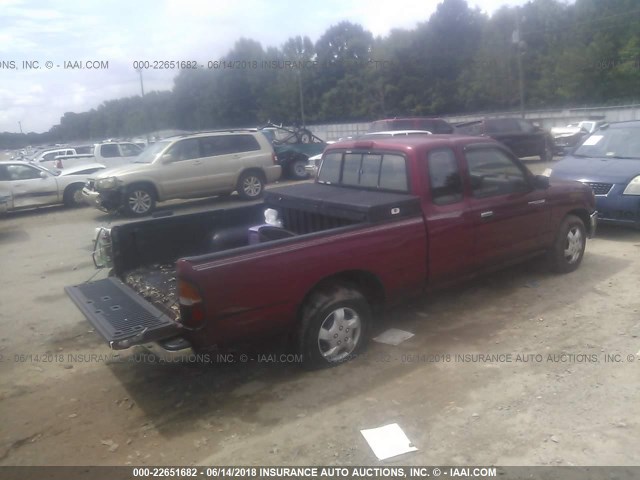 4TAUN53BXSZ031828 - 1995 TOYOTA TACOMA XTRACAB RED photo 4