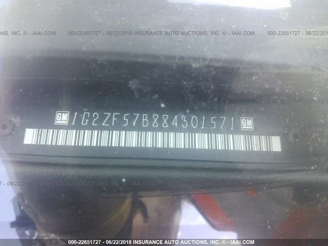 1G2ZF57B884301571 - 2008 PONTIAC G6 VALUE LEADER/BASE GRAY photo 9