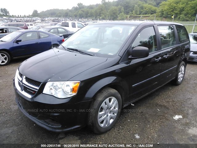 2C4RDGBG0ER283933 - 2014 DODGE GRAND CARAVAN SE BLACK photo 2