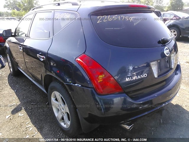 JN8AZ08W33W219124 - 2003 NISSAN MURANO SL/SE Dark Blue photo 3