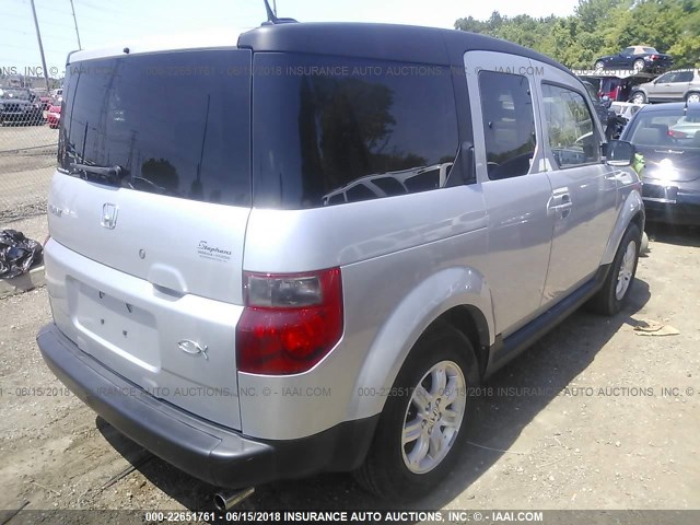 5J6YH28768L012411 - 2008 HONDA ELEMENT EX SILVER photo 4