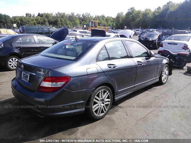 WDDGF81X59F253127 - 2009 MERCEDES-BENZ C 300 4MATIC GRAY photo 4