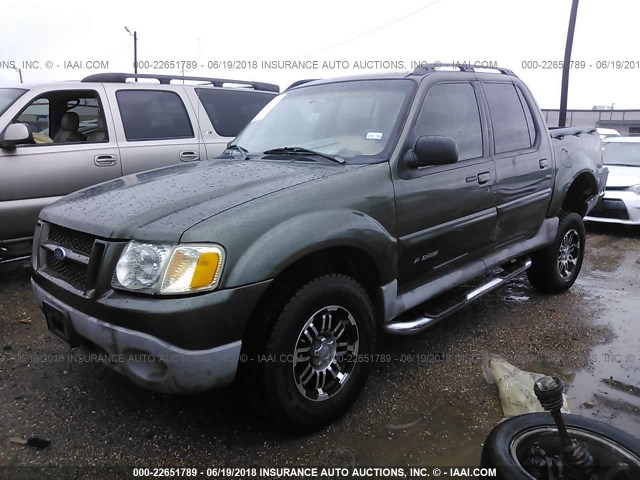 1FMZU67E32UD27290 - 2002 FORD EXPLORER SPORT TR  GREEN photo 2