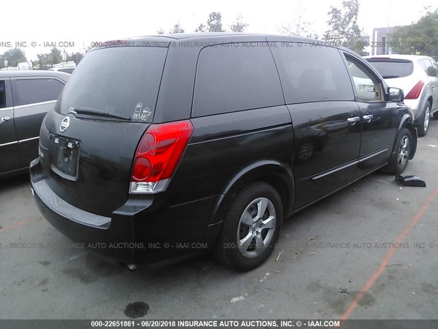 5N1BV28U07N134240 - 2007 NISSAN QUEST S/SE/SL BLACK photo 4