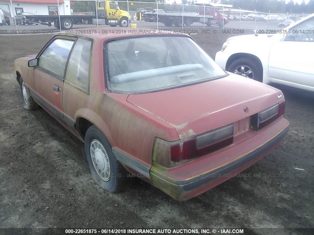 1FABP40A9HF205433 - 1987 FORD MUSTANG LX RED photo 3