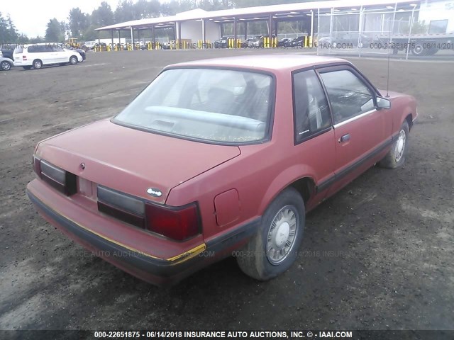 1FABP40A9HF205433 - 1987 FORD MUSTANG LX RED photo 4